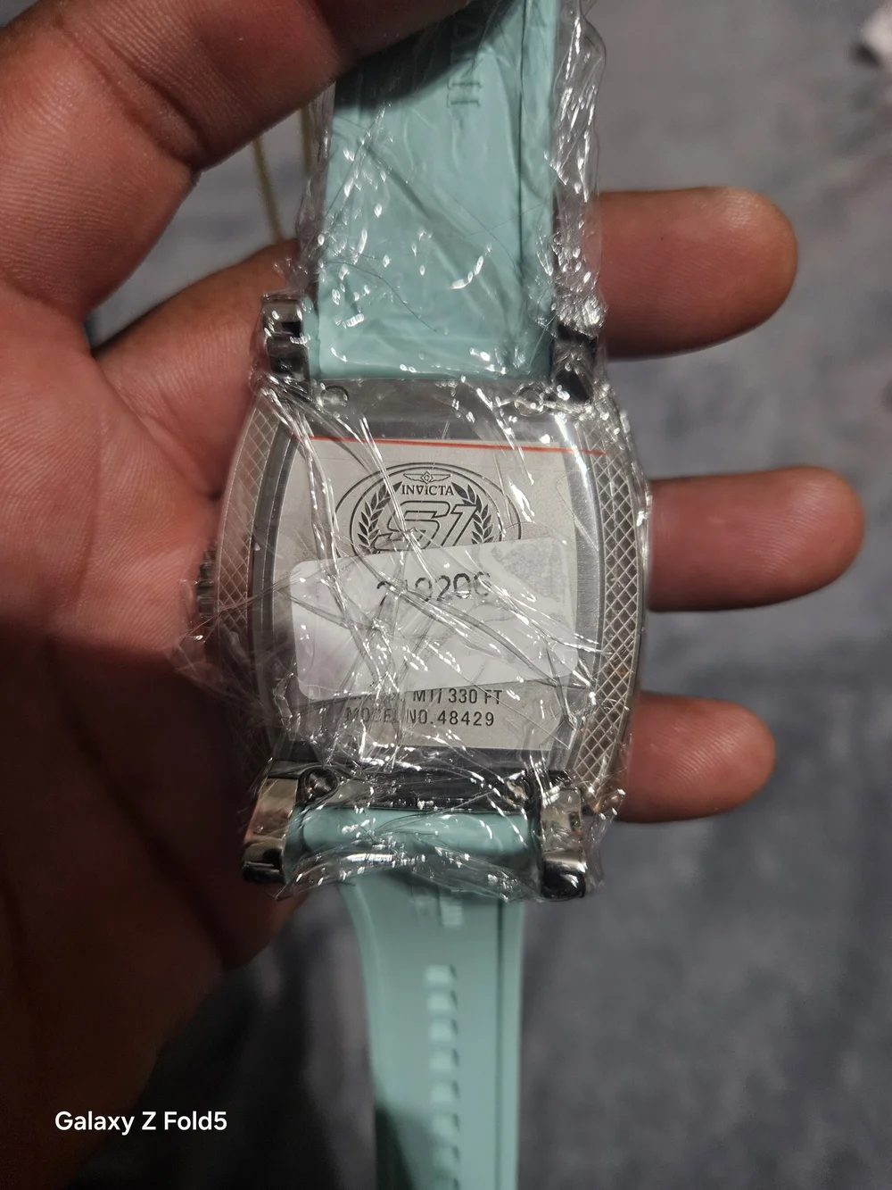Invicta Mint Green Silicone Strap Watch with Silver Case 48mm